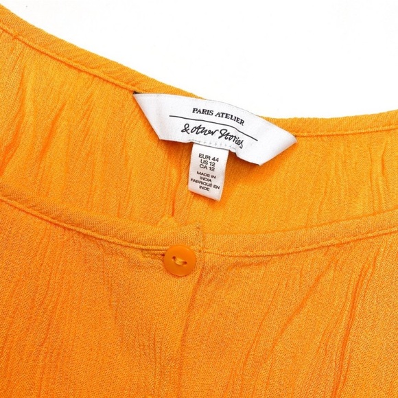 & Other Stories Tangerine Tie Shoulder Cotton Maxi Dress - Picture 9 of 10